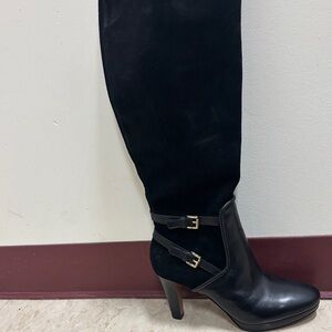 Nine West Black Heeled Boots with Buckle Detail